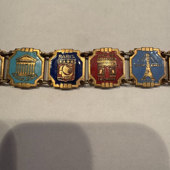 BUNDLE of 7 - 1930s Paris France Landmarks Souvenir Bracelets - Picture 10 of 13